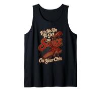 BBQ It's No Sin Sauce On Your Chin Funny Gift Tank Top