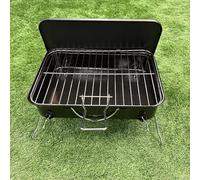 BBQ Kingdom Portable Tabletop Charcoal BBQ Grill, Black, Compact Design with Chrome-Plated Cooking Grid, Handle for Portability, Fold out Legs, Ideal for Camping, Picnics and Garden