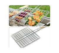 BBQ Long Handle Grill Basket Barbecue Rack Meat Burger Fish Stand