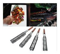 BBQ Long Handle Grill Basket Barbecue Rack Non-stick