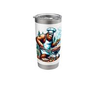 BBQ Master Bigfoot Chef Grill Cooking Barbecue Dad Funny Stainless Steel Insulated Tumbler