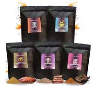 BBQ Meat Rub Seasoning Gift Set | 5 x 50g Dry Rubs for Pork, Chicken, Beef, Lamb & Vegan | Premium Spice Rubs BBQ Blend Kit | Roasting, Smoking & Grilling | No Preservatives | By House of Flavour