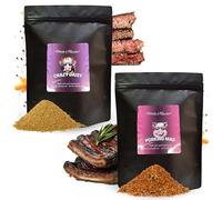 BBQ Meat Rub Seasonings British Gift Set | 50g Each Dry Rub for Beef and Pork | Seasoning for Grilling, Roasting & Smoking | No Preservatives | By House of Flavour