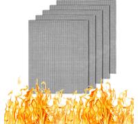 BBQ Mesh Grill Mat, 5Pc Reusable Non-Stick Baking Mats for Charcoal, Gas, Electr