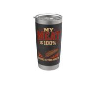 BBQ My Meat is 100% Going in Your Mouth Funny Stainless Steel Insulated Tumbler