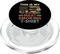 Bbq My Meat Smoking Shirt US Flag Barbecue Patriot Dad Men PopSockets PopGrip for MagSafe