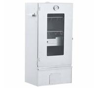 vidaXL BBQ Oven Smoker with 1kg Wood Chips 44.5x29x83 cm, Silver