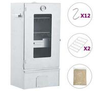 BBQ Oven Smoker with 1kg Wood Chips Outdoor Grill Garden Barbecue Glass Window