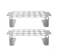 BBQ Pepper Roasting Rack, Non-Stick Surfaces 18-Hole Stainless Steel Grilling Tray With Ergonomic Handles For Outdoor Cooking 2 Pcs