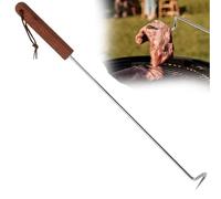 Bbq Pigtail Food Flipper with Sharp Tail Tip,Meat Flipper Hook, Stainless Steel Meat Chopper for Ground Beef,Bbq Meat Turner Hook for Grilling Smoking Griddle Flipping, Turning Vegetables Meats (L)