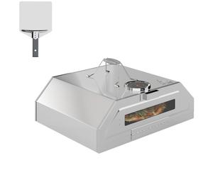 BBQ Pizza Oven Silver Tone Stainless Steel 37L x30W x12H cm Portable 3kg Window