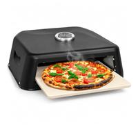 BBQ Pizza Oven with Pizza Stone & Temperature Gauge, 42x36cm | Fits up to 12" Pizzas, Gas, Electric & Charcoal, Carry Handles Included, Multipurpose Cooking, Naan, Meat & Veg