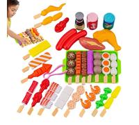 BBQ Play Food Set - Grill Cooking Playset,Kids Pretend Kitchen Role Play Toys | Interactive Toys For Kids Camping Toy Cooking Playset, Grill Set With Plays Foods
