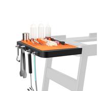BBQ-PLUS Attachable Side Table Shelf for Ninja XSKUSSDTBL Woodfire Universal Stand Grill Accessories, Large Silicone Griddle Mat for Outdoor Indoor Side Utensil Holder Attachment,Set of 1