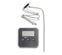 Bbq Probe Thermometer with Alarm, Large LCD and Stand | Celsius and Fahrenheit Display, Stainless Steel Probe, Magnet Back, Hanging Hole, Indoor Kitchen Use