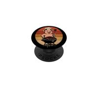 BBQ Pulled Pork Cute Pig Chef Retro Barbecue Gift PopSockets Adhesive PopGrip