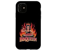 BBQ QUEEN Woman Grilling Crown Flames Backyard Barbecue Case for iPhone 11