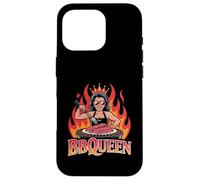 BBQ QUEEN Woman Grilling Crown Flames Backyard Barbecue Case for iPhone 16 Pro