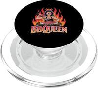 BBQ QUEEN Woman Grilling Crown Flames Backyard Barbecue PopSockets PopGrip for MagSafe