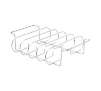 BBQ Rib Rack Made of Stainless Steel - Grill Rib Rack | Meat Roast Grilling S | Carbon Steel Rib Roast Stand | Steak Holder for Grilling Roasting Baking Cooking Resting Outdoor Kitchen