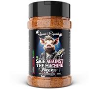 BBQ Rub for Pork by Quasi & Squatch - Sage Against The Machine - Pork Rub (Dark Cherry & Sage) Smoked Pulled Pork & Ribs Seasoning | Dry Spice for Professional BBQ & Grill | Large Jar 220g