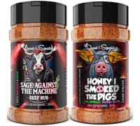 BBQ Rub TWIN PACK by Quasi & Squatch - | BBQ Seasoning - 220g X2 = 440g (220g (Pack of 2), Sage Against The Machine (Beef Rub) & Honey I Smoked The Pigs 'Jalapeño Edition' (Pork Rub))