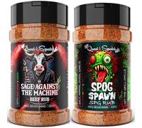BBQ Rub TWIN PACK by Quasi & Squatch - Sage Against The Machine (Beef Rub) & SPOG Spawn (SPG Rub) X2 | BBQ Seasoning - Two Large Bottles for Barbecue = 440g