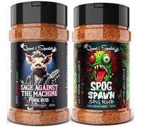 BBQ Rub TWIN PACK by Quasi & Squatch - Sage Against The Machine (Pork Rub) & SPOG Spawn (SPG Rub) X2 | BBQ Seasoning - Two Large Bottles for Barbecue = 440g