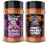 BBQ Rub TWIN PACK by Quasi & Squatch - SlumHog Millionaire & Honey I Smoked The Pigs 'Jalapeño Edition' (Pork Rubs) X2 | BBQ Seasoning - Two Large Bottles for Barbecue = 440g