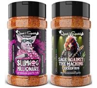 BBQ Rub TWIN PACK by Quasi & Squatch - SlumHog Millionaire (Pork Rub) & Sage Against The Machine (Chicken Rub) X2 | BBQ Seasoning - Two Large Bottles for Barbecue = 440g