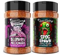 BBQ Rub TWIN PACK by Quasi & Squatch - SlumHog Millionaire (Pork Rub) & SPOG Spawn (SPG Rub) X2 | BBQ Seasoning - Two Large Bottles for Barbecue = 440g