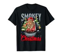 BBQ Santa Grilling Smoker "Smokey Christmas" Funny Ugly Xmas T-Shirt