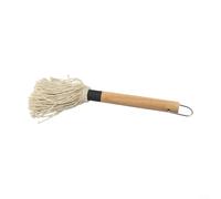 BBQ Sauce Basting Mop with Wood Handle and Multiple Replaceable Cotton Fiber Heads for Grilling, Glazing, and Kitchen Cleaning Tasks (B)