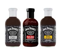 BBQ Sauce Set Bundle With Jack Daniels Original BBQ Sauce 553g, Jack Daniels Honey BBQ Sauce 553g & Jack Daniels Sweet & Spicy BBQ Sauce 553g (3 pack)