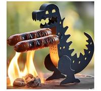 BBQ Sausage Holder | Funny Monster Grill | Novelty Sausage Grill Forks | Reusable Dinosaur Hotdogs Roaster | Metal Portable Skewer Roaster Grills for Camping & Outdoor BBQ