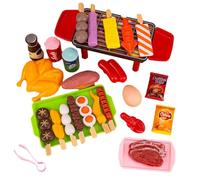 BBQ Set - ABS Grill Toy | Interactive Cooking Simulation Play Equipment | Toy Grill Kitchen Playset, Learning Activity Kit For Imaginative Role Play Communication Building Skills Pretend Food Station