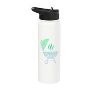 BBQ Shape Collage Silhouette Grill Cook Gear | Mens Grill Stainless Steel Insulated Water Bottle