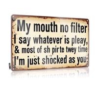 Bbq Signs Outdoor My Mouth No Filter I Say Whatever Is Pleay Tin Sign Bedroom Door Sign Bar For Man Cave(20X30CM)