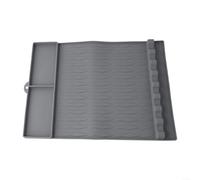 BBQ Silicone Mat for Weber, Scratch Resistant Design with Organized Slots for Tools and Seasonings, Heat Resistant (grey)