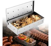 BBQ Smoker Box for Wood Chips, Heavy Duty Stainless Steel Grilling Accessories for Infusing Smoky Flavor into Meat and Fish, Smoke Box for Gas Charcoal Electric Grill, for Outdoor Cooking (1pcs)