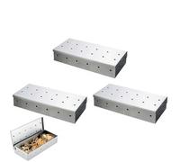 BBQ Smoker Box for Wood Chips, Heavy Duty Stainless Steel Grilling Accessories for Infusing Smoky Flavor into Meat and Fish, Smoke Box for Gas Charcoal Electric Grill