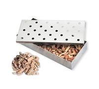 BBQ Smoker Box, Stainless Steel Smoker Box for BBQ Grill Wood Chips, Outdoor Cooking Accessories for Gas and Charcoal Grilling - Best Grilling Accessories & Utensils Gift for Dad