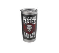 BBQ Smoker Dad Everything Tastes Better Off Papas Grill Stainless Steel Insulated Tumbler