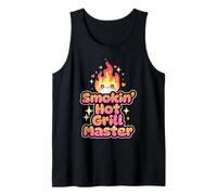 BBQ Smokin' Hot Grill-Master Kawaii Flame Design Cookout Fun Tank Top