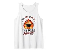 BBQ The Man The Myth The Meat Smoker Barbecue Grilling Tank Top