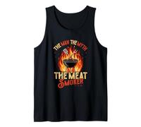 BBQ The Man The Myth The Meat Smoker Barbecue Grilling Tank Top