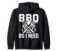 BBQ The Only BS I Need Barbeque Griller Smoked Meat Lovers Zip Hoodie