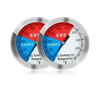 BBQ Thermometer Temperature Gauge, 2Inch Stainless Steel Barbecue Charcoal Grill Smoker Temp Gauge Pit, Fahrenheit and Heat Indicator for Cooking Meat (2-Pack)
