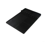 BBQ Tool Accessory Silicone Griddle Mat Protective Heat Resistant Pad for Grill Side Shelf, Easy to Clean and Store (Black)