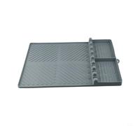 BBQ Tool Accessory Silicone Griddle Mat Protective Heat Resistant Pad for Grill Side Shelf, Easy to Clean and Store (Grey)